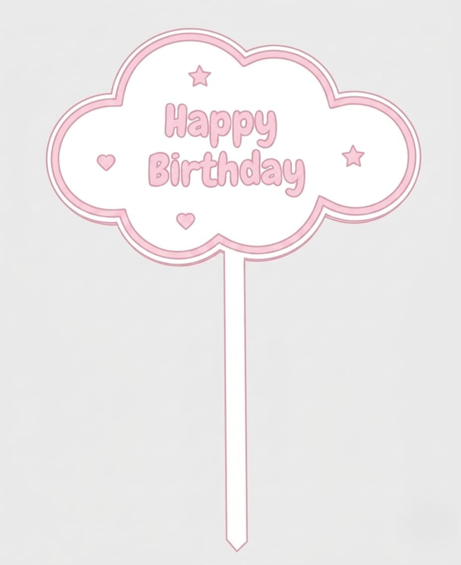 🎂 توبر عيد ميلاد سحابة للأطفال – Happy Birthday