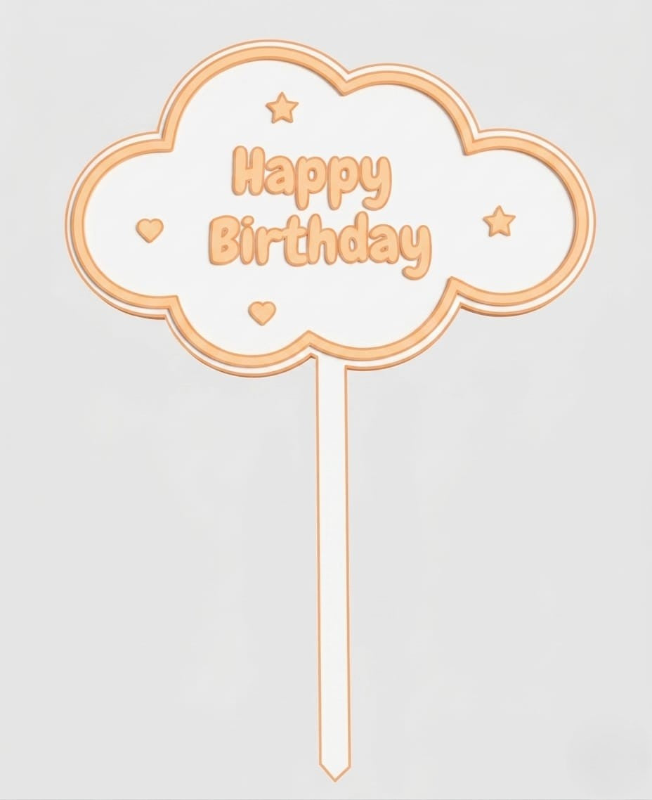 🎂 توبر عيد ميلاد سحابة للأطفال – Happy Birthday