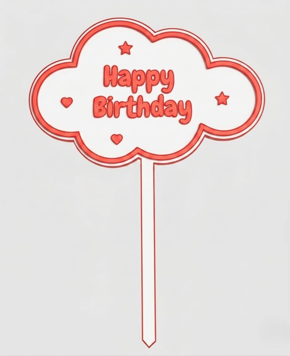 🎂 توبر عيد ميلاد سحابة للأطفال – Happy Birthday