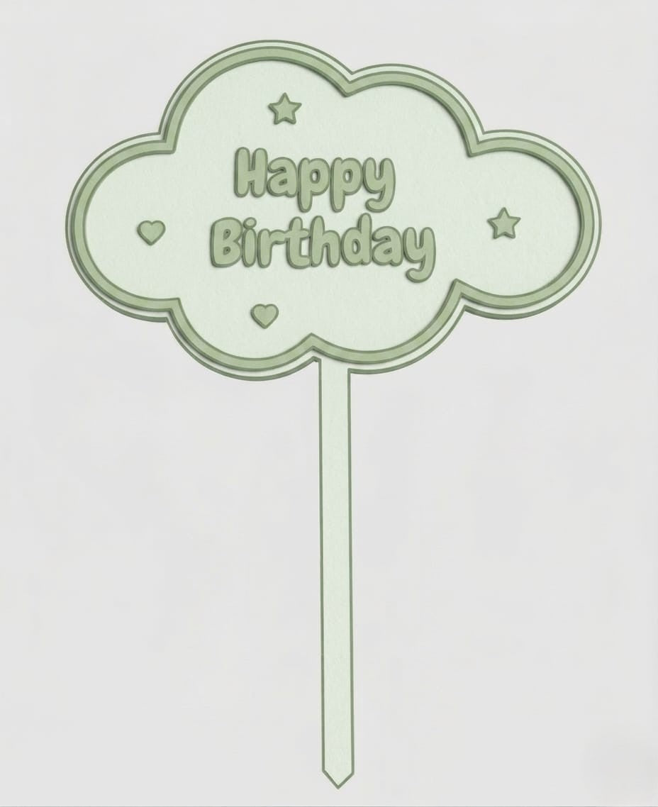 🎂 توبر عيد ميلاد سحابة للأطفال – Happy Birthday