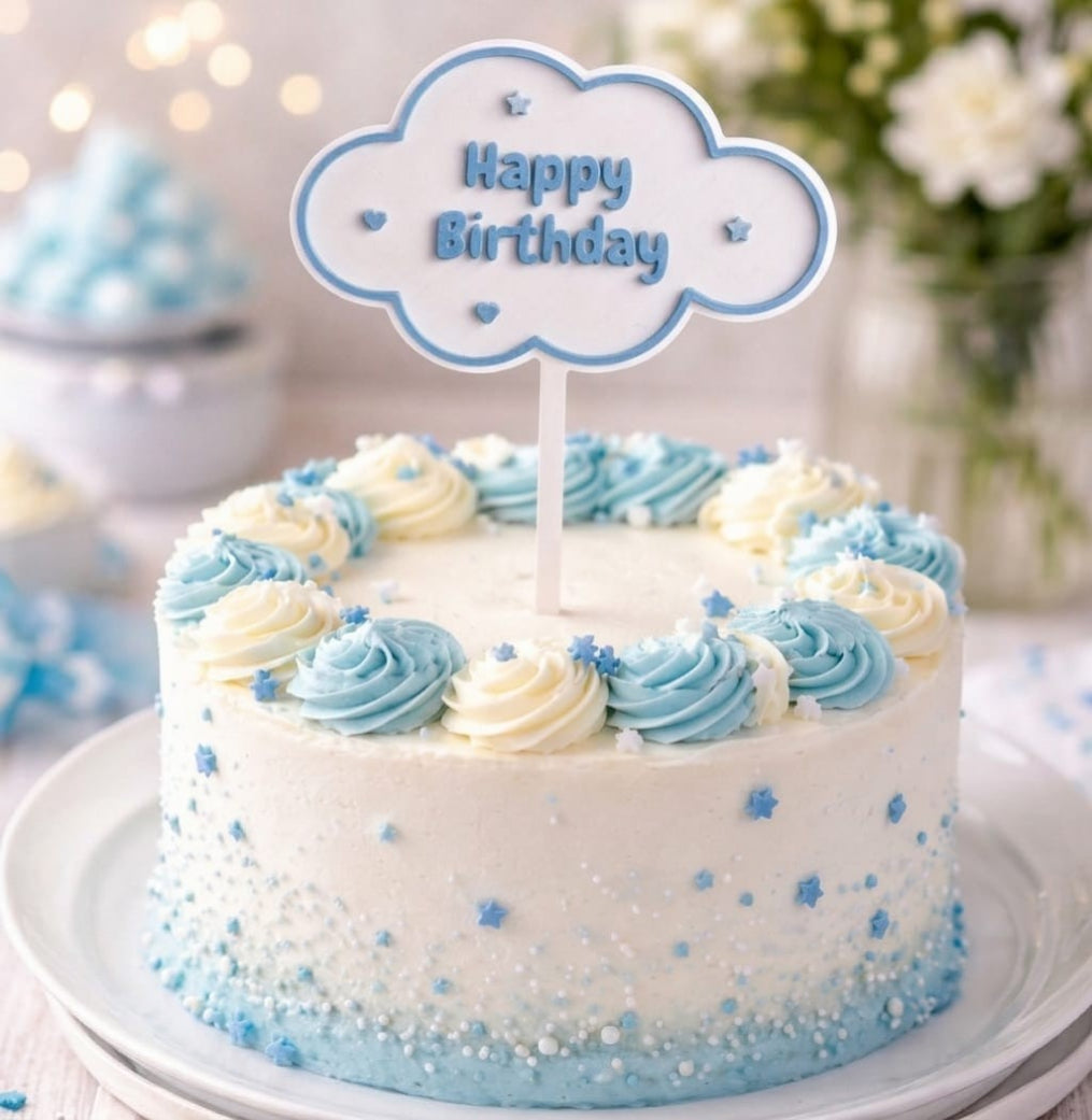🎂 توبر عيد ميلاد سحابة للأطفال – Happy Birthday